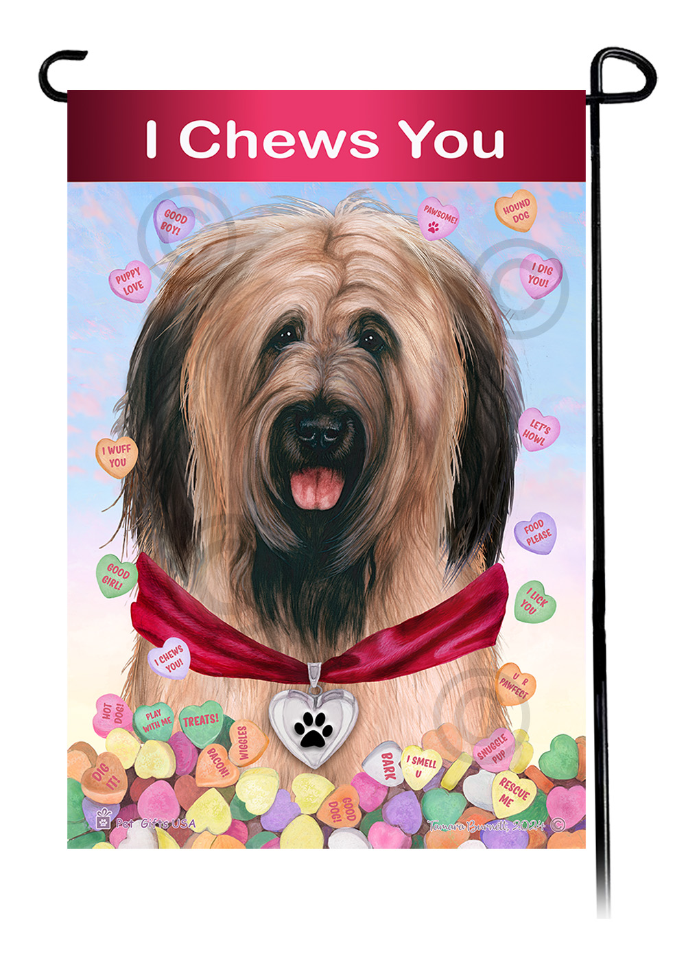 Briard Fawn Uncropped - Valentine Sweetheart Garden Flag image Briard Fawn Uncropped - Valentine Sweetheart Garden Flag image