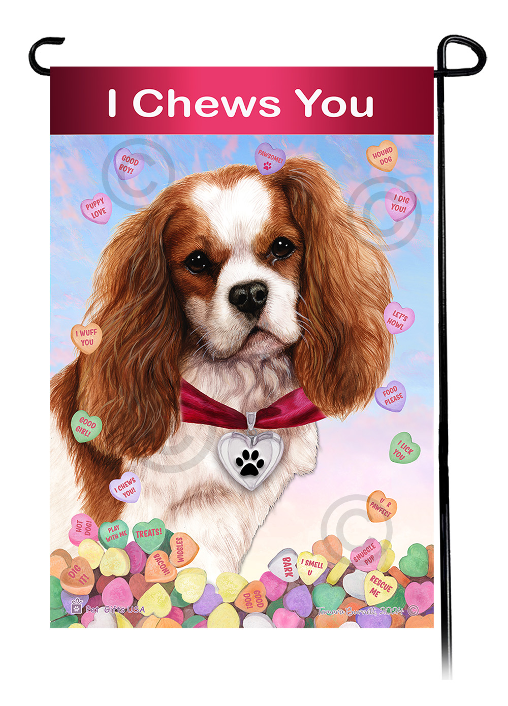 Dog Valentines Sweetheart Garden Flags sample image