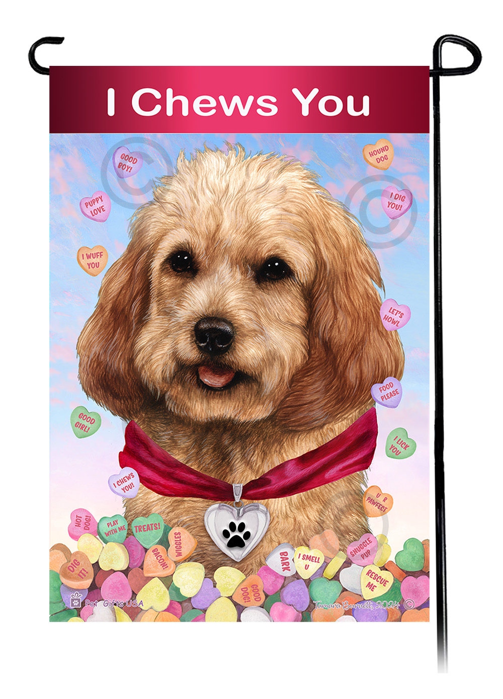Dog Valentines Sweetheart Garden Flags sample image