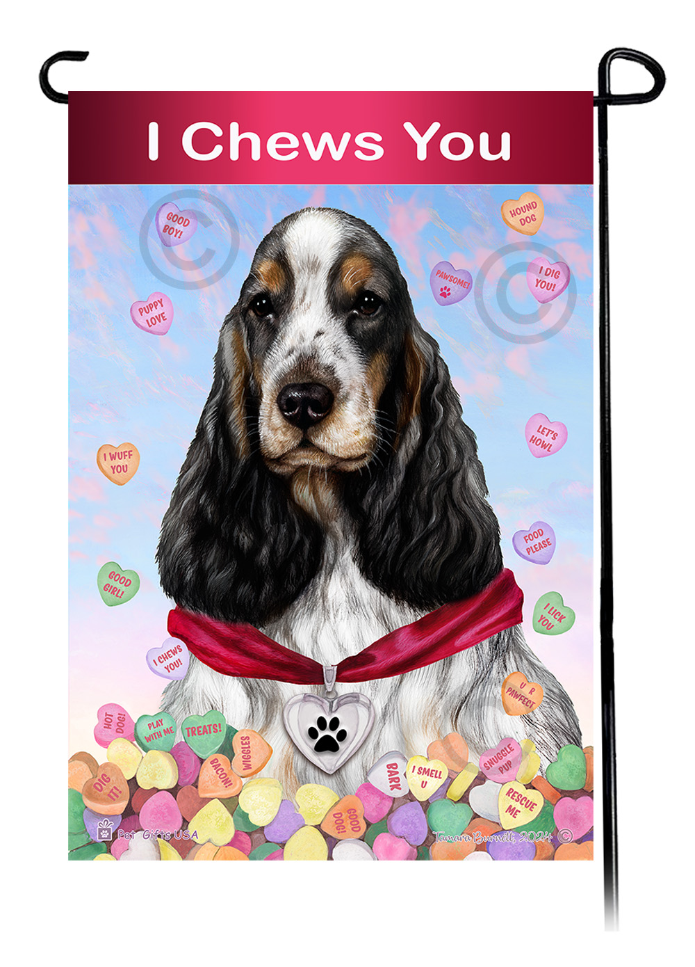 English Cocker Spaniel Tri - Valentine Sweetheart Garden Flag | Pet ...