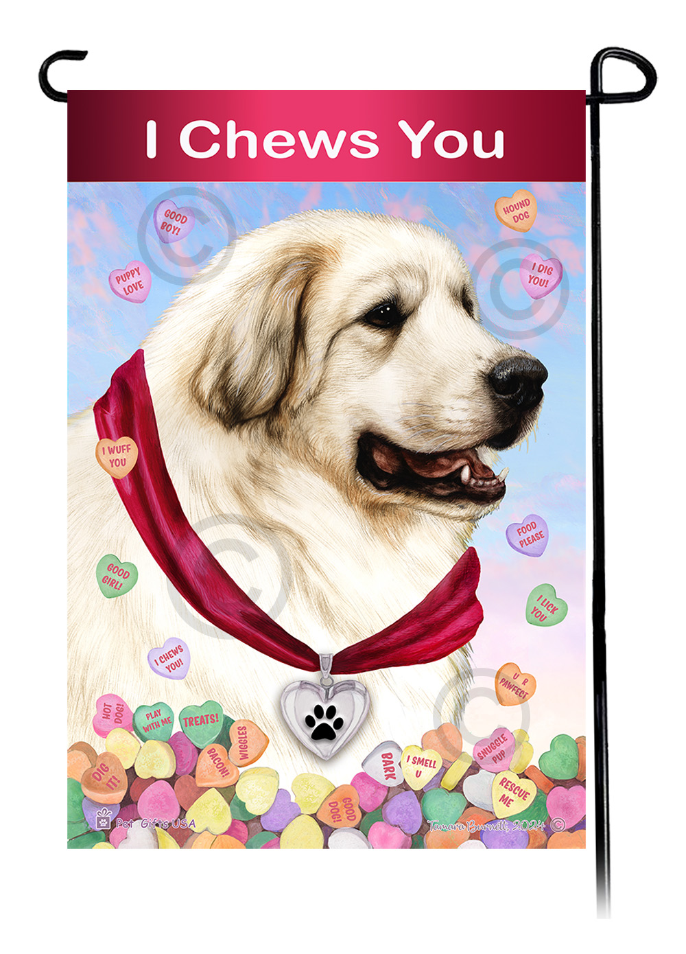 Great Pyrenees - Valentine Sweetheart Garden Flag image