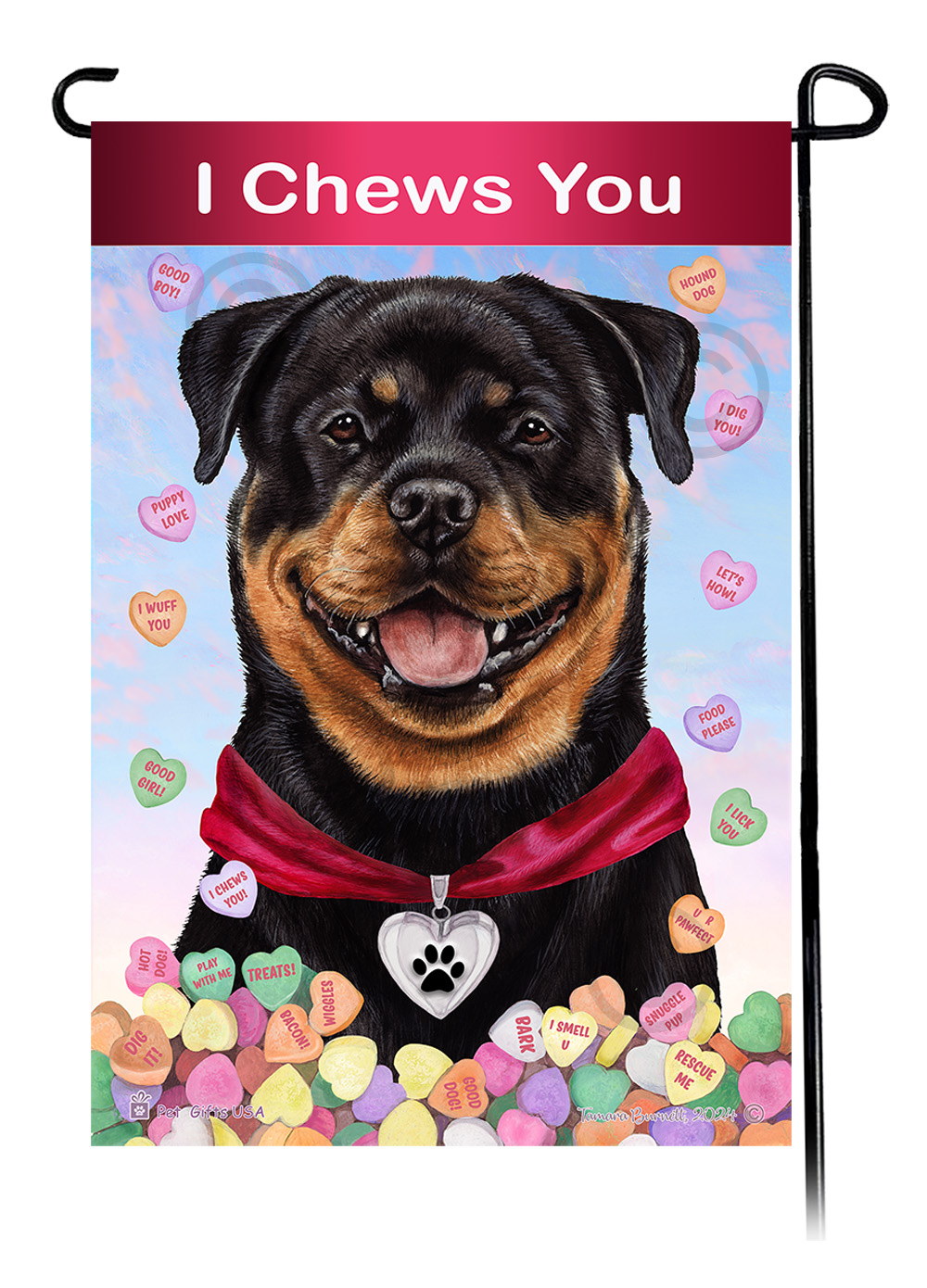 Rottweiler - Valentine Sweetheart Garden Flag image