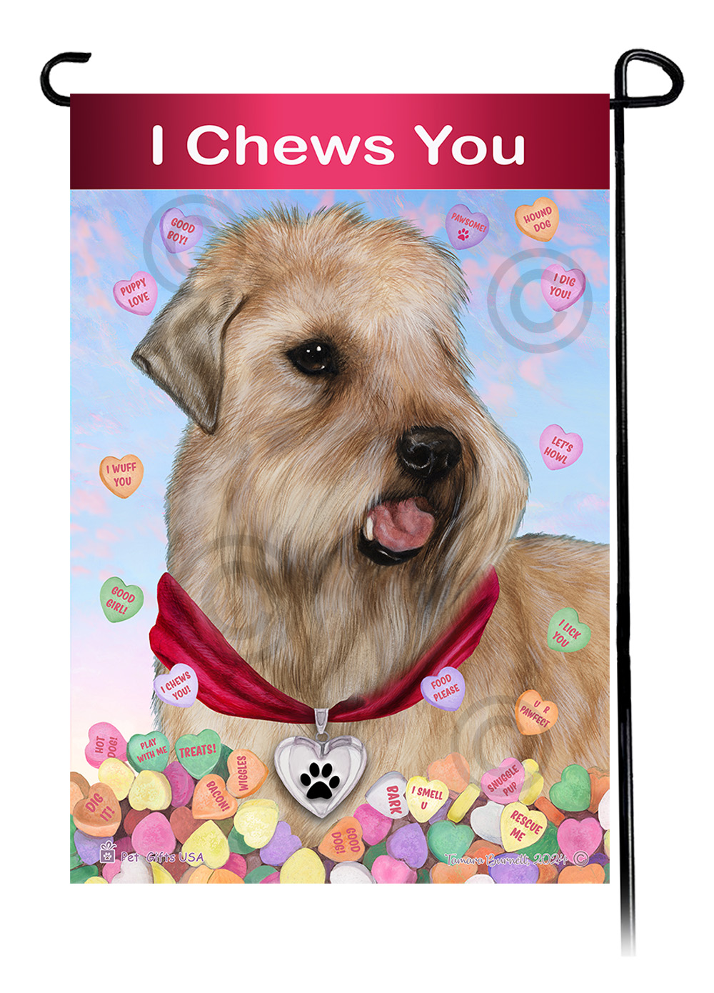 Soft Coated Wheaten Show Cut Valentine Sweetheart Garden Flag Pet