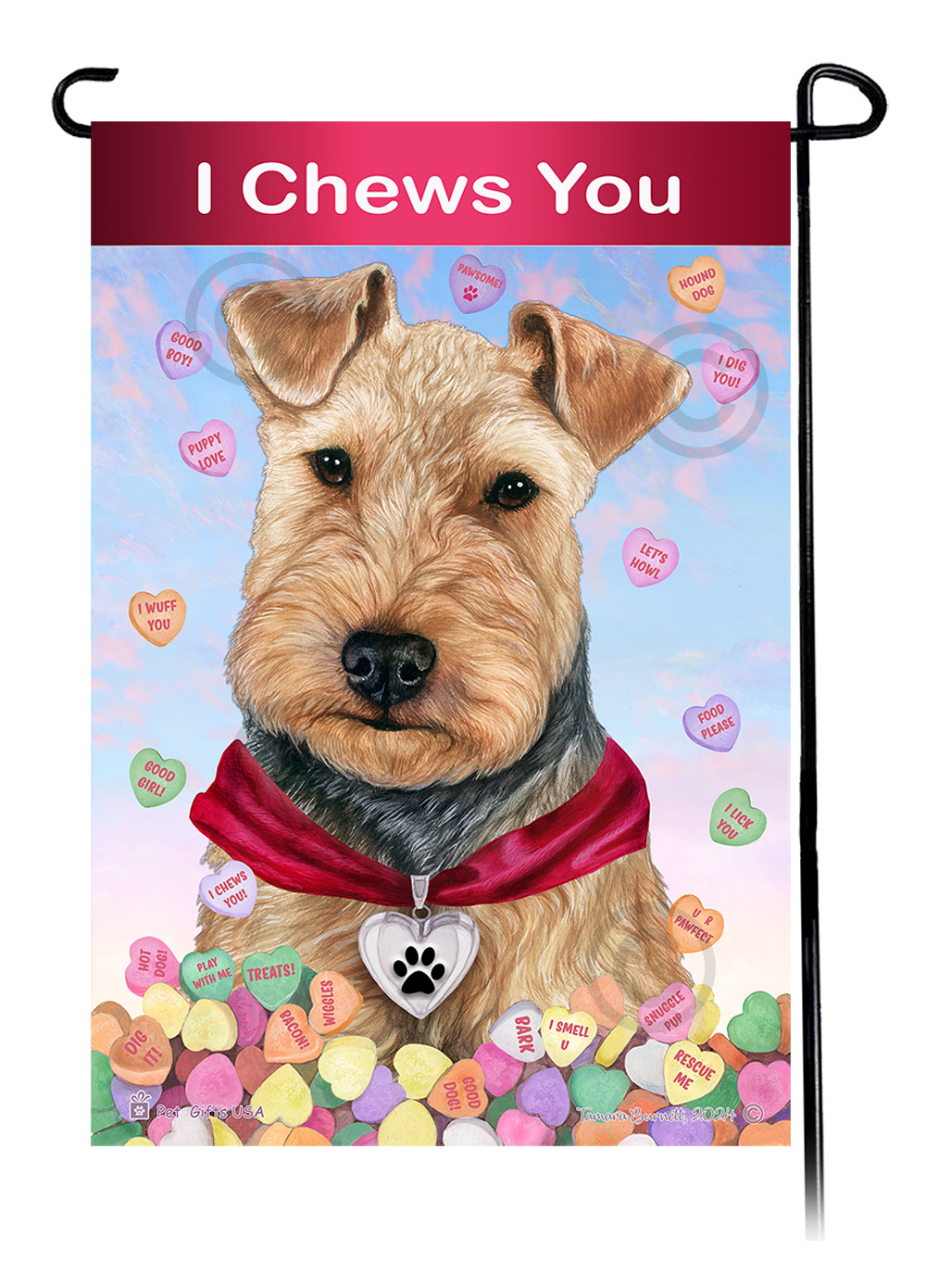 Dog Valentines Sweetheart Garden Flags sample image