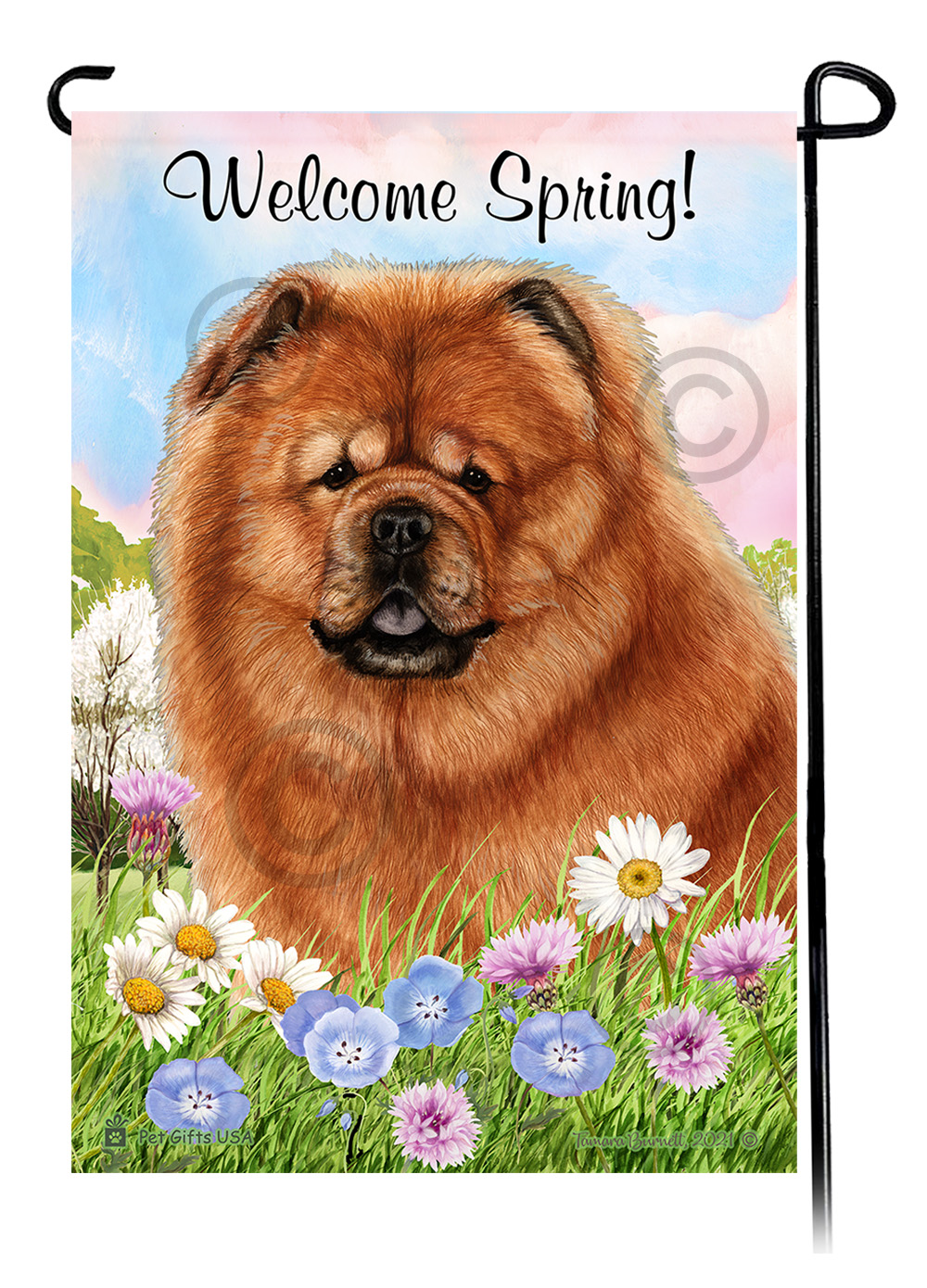 Chow Chow Red - Welcome Spring Garden Flag image