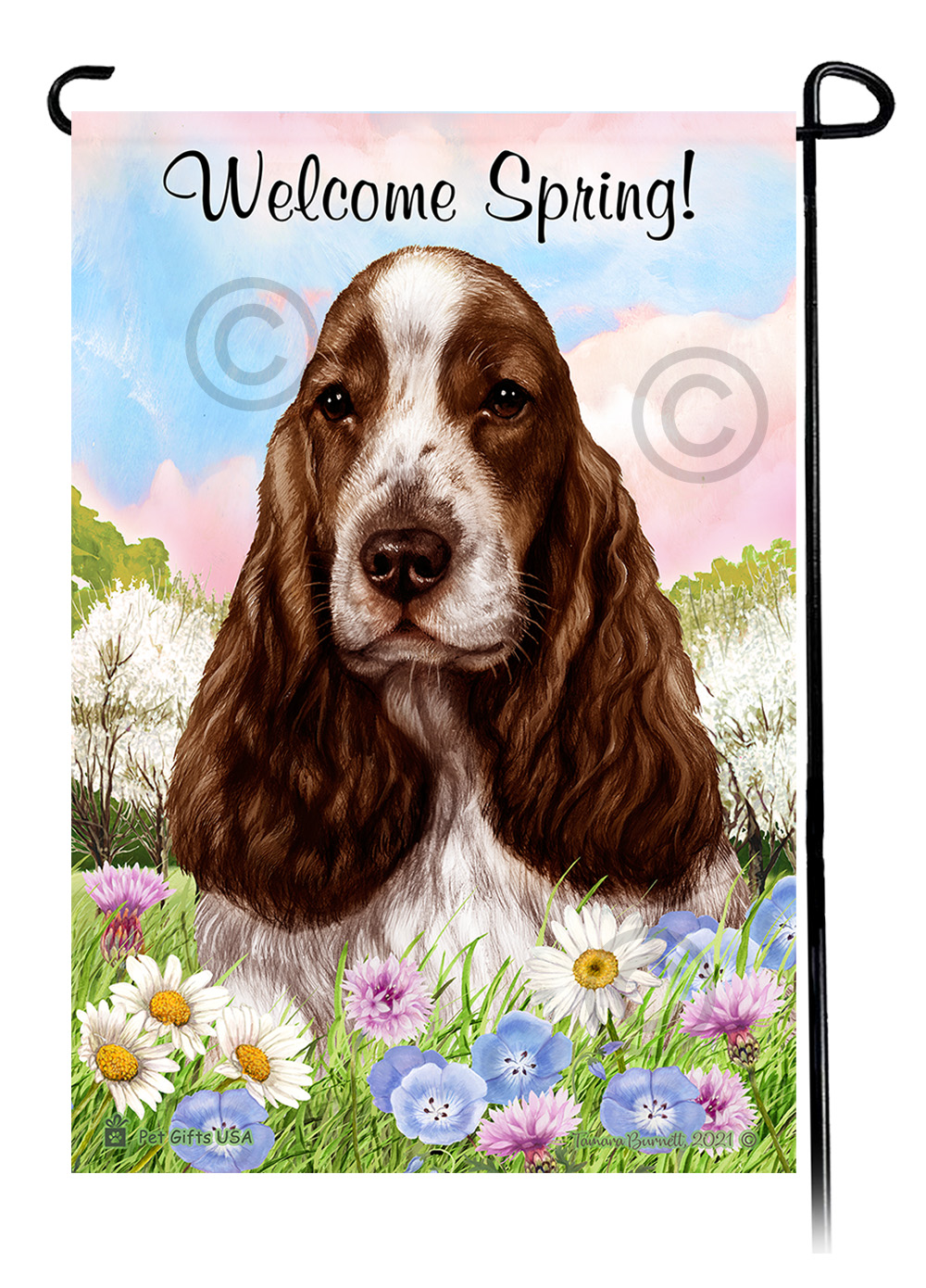 Welcome Spring Garden Flags Dogs sample image