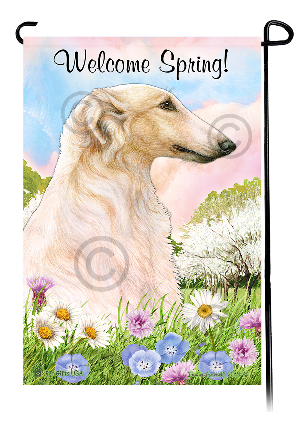 Welcome Spring Garden Flags Dogs sample image