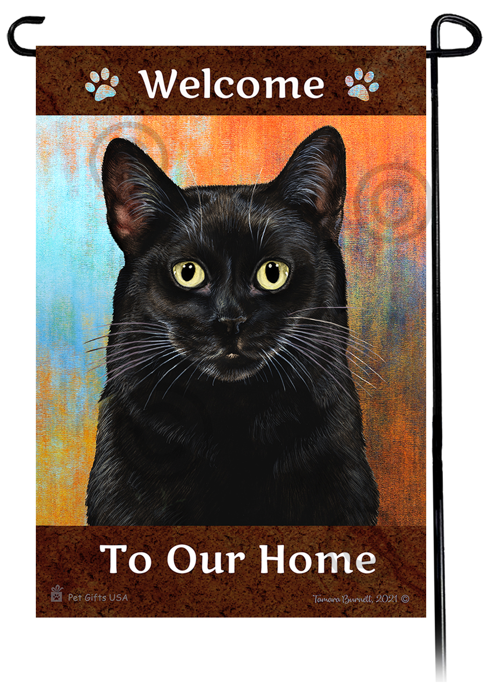 Black Cat Style 2 Welcome To Our Home - Garden Flag image Black Cat Style 2 Welcome To Our Home - Garden Flag image