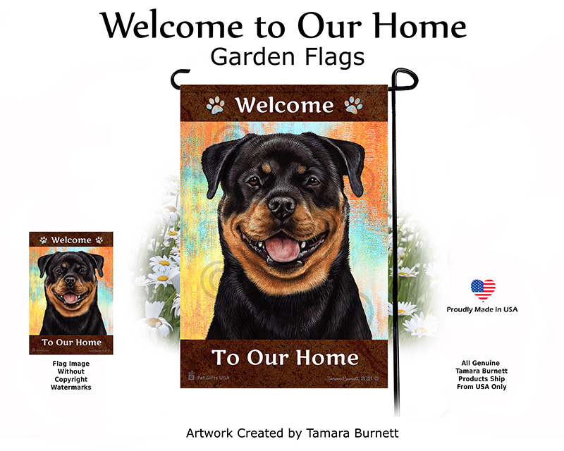 Rottweiler Welcome To Our Home - Garden Flag image