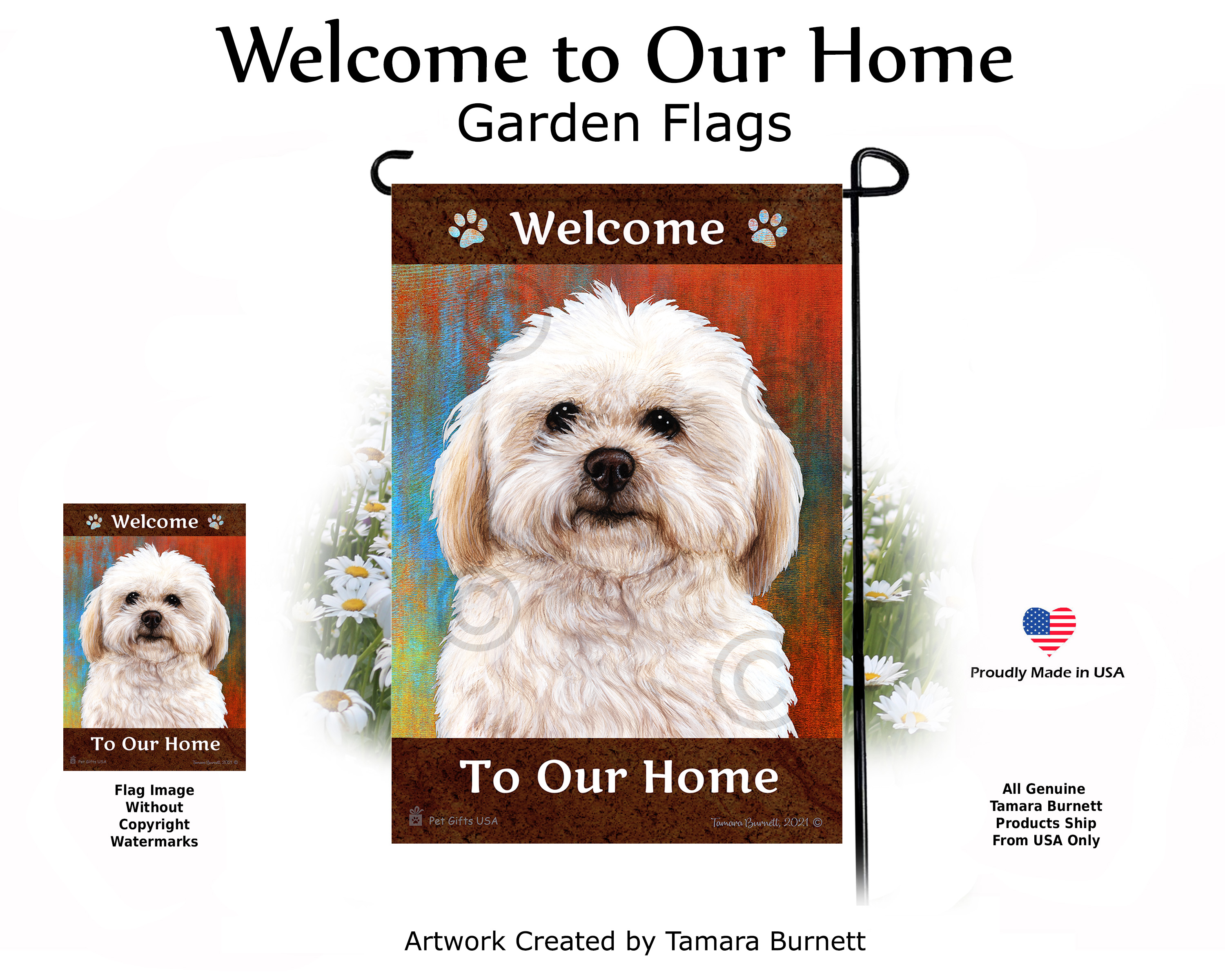 Shipoo Cream Welcome To Our Home - Garden Flag Image