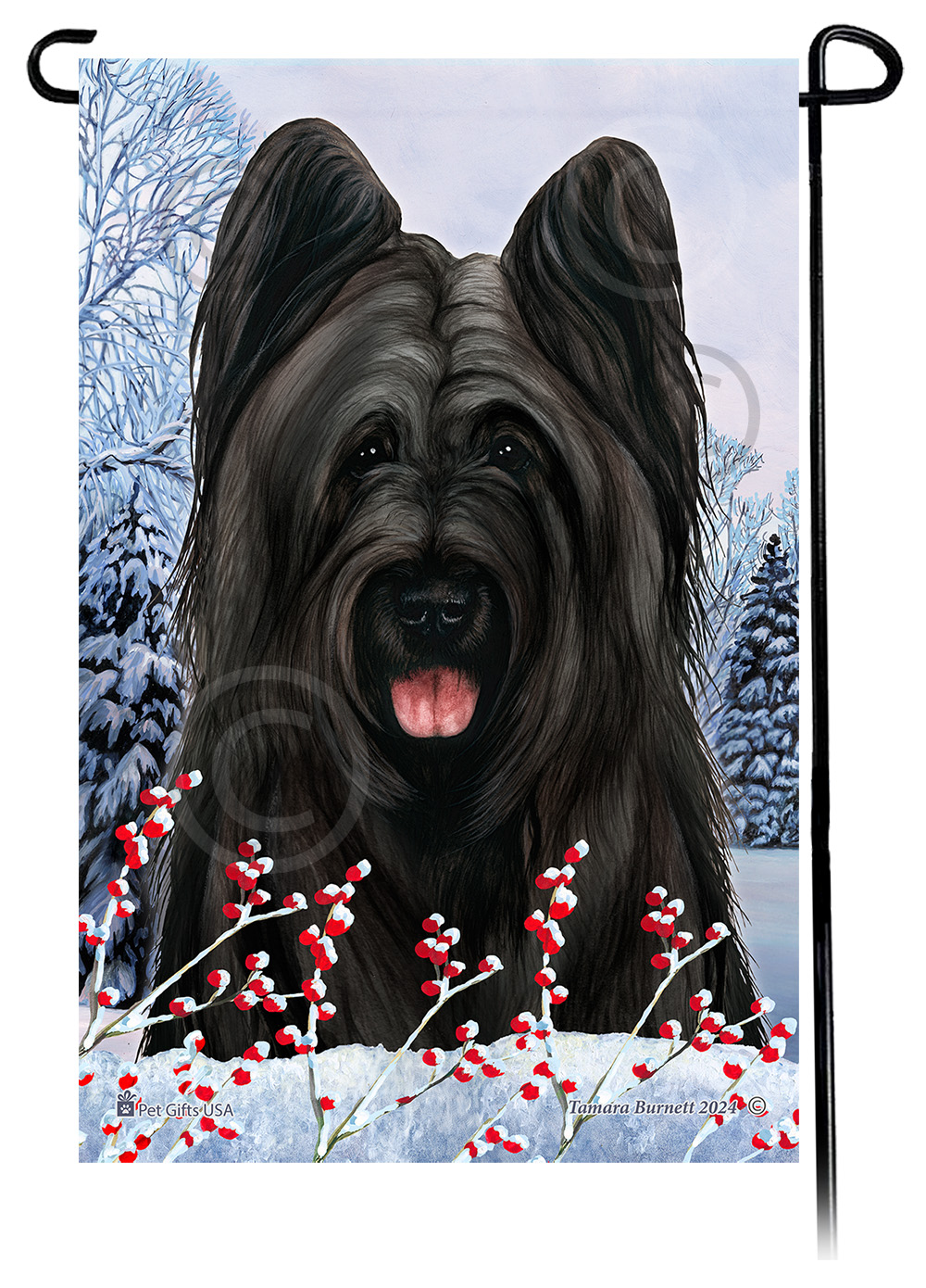 Briard (Black Cropped) - Winterberries Garden Flag