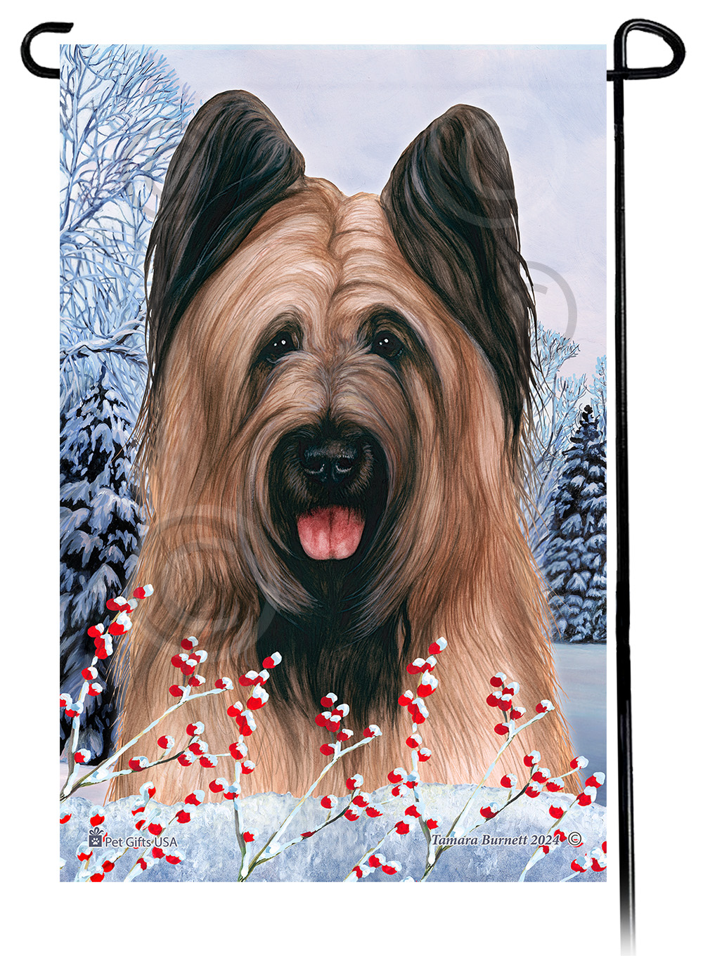 Briard (Fawn Cropped) - Winterberries Garden Flag
