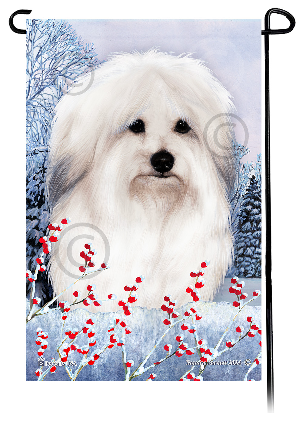 Coton de Tulear - Winterberries Garden Flag