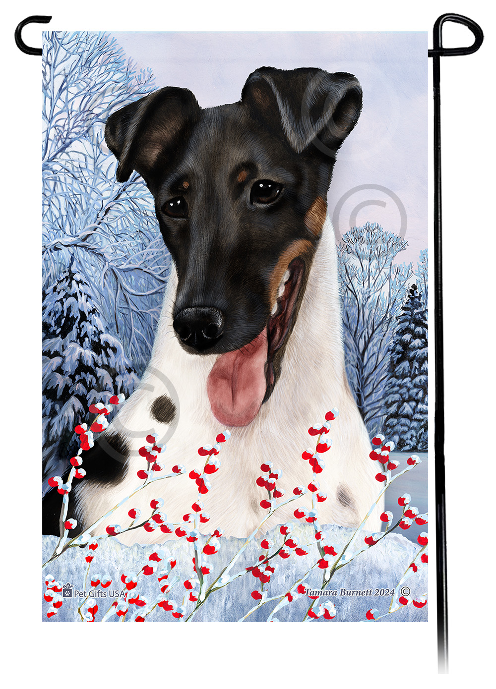 Winterberries Dog Garden Flags sample image
