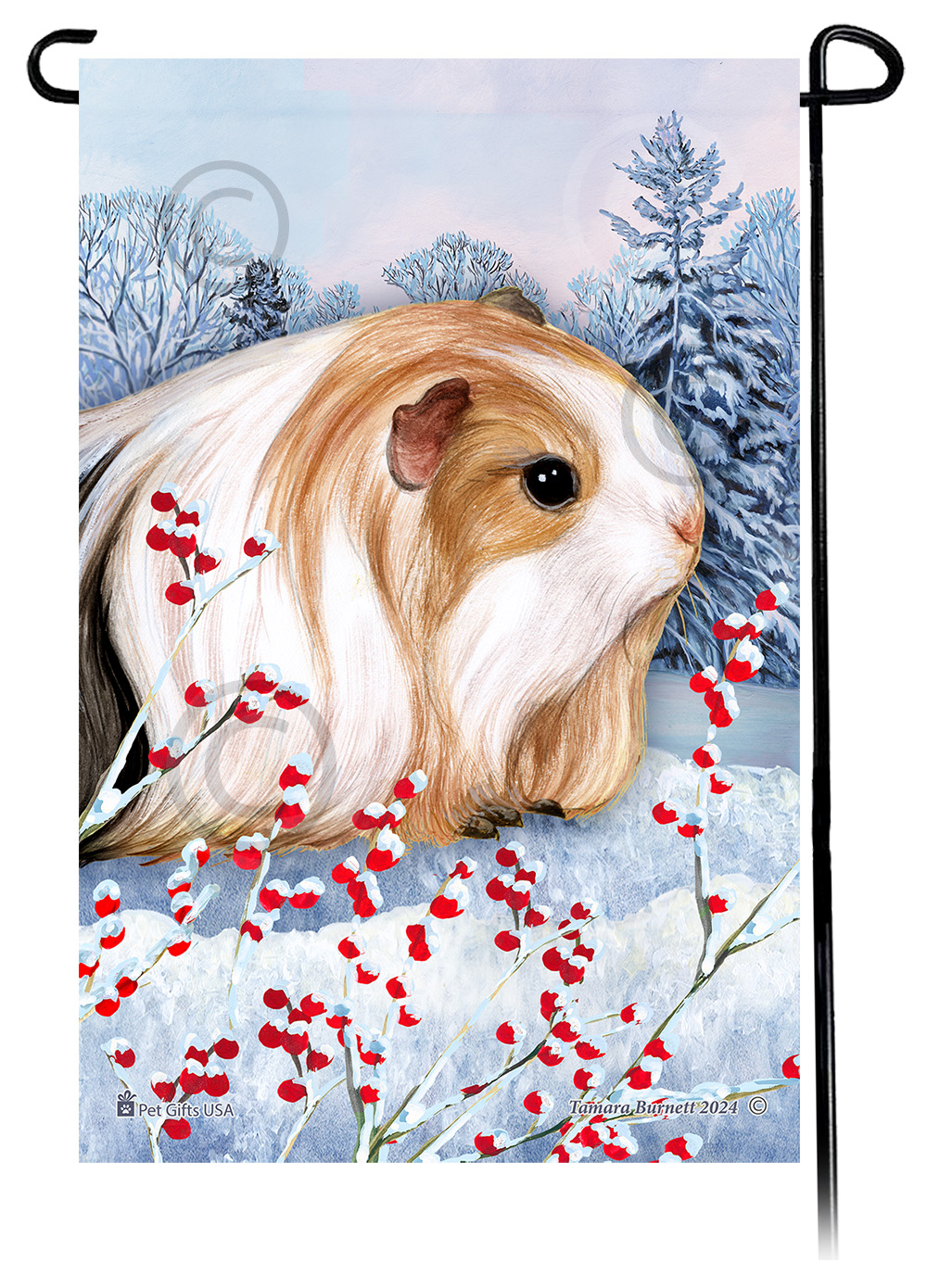 Silkie Guinea Pig - Winterberries Garden Flag