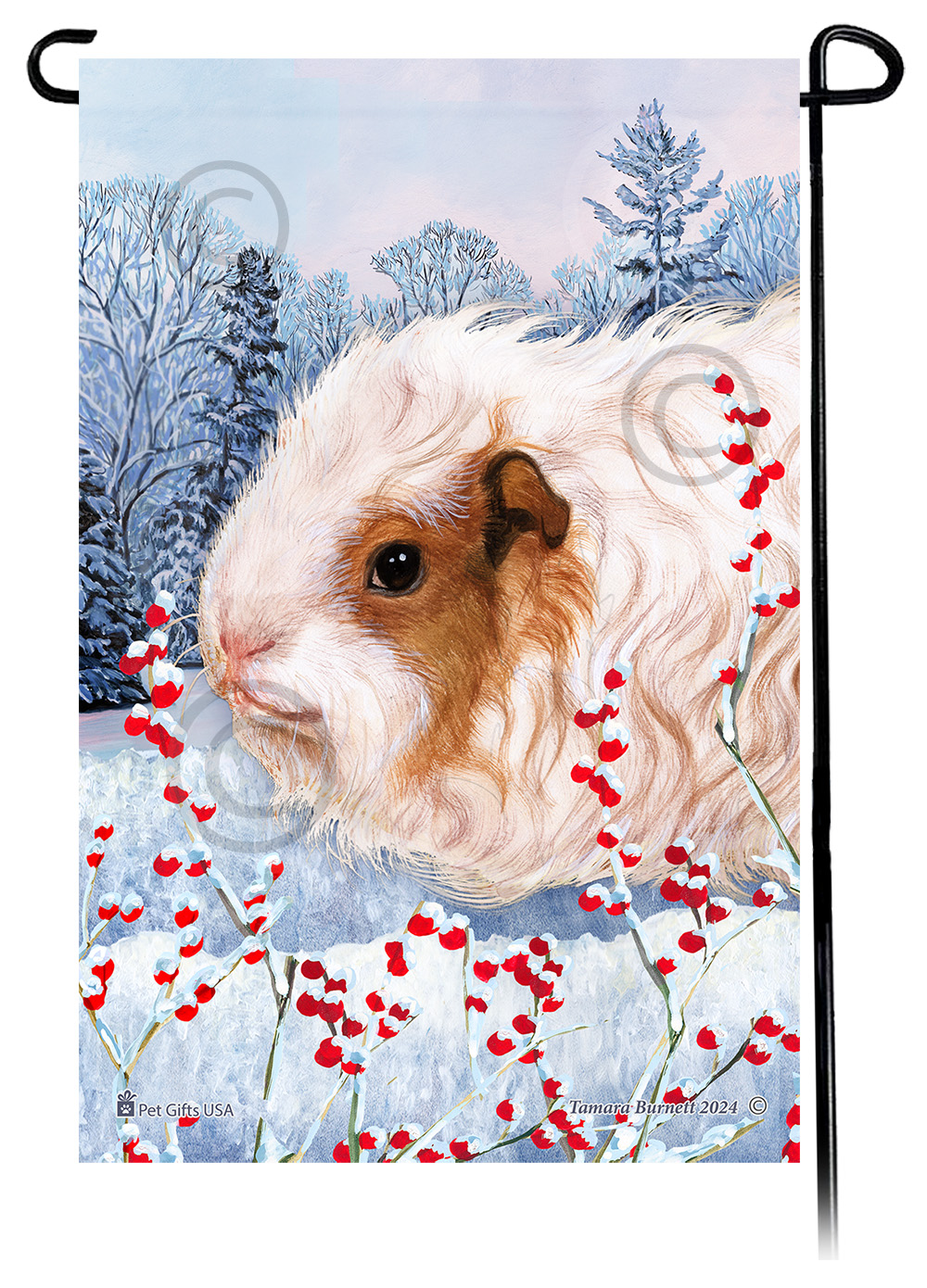Texel Guinea Pig - Winterberries Garden Flag