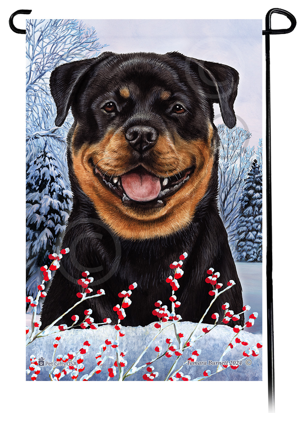 Rottweiler - Winterberries Garden Flag