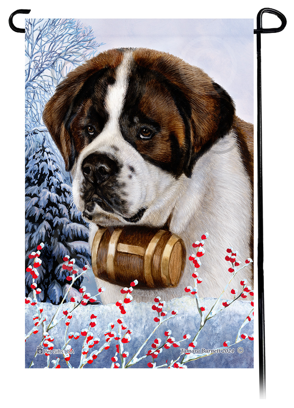 St Bernard (Saint) - Winterberries Garden Flag