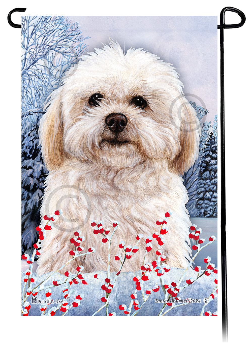 Shih Poo (Cream) - Winterberries Garden Flag