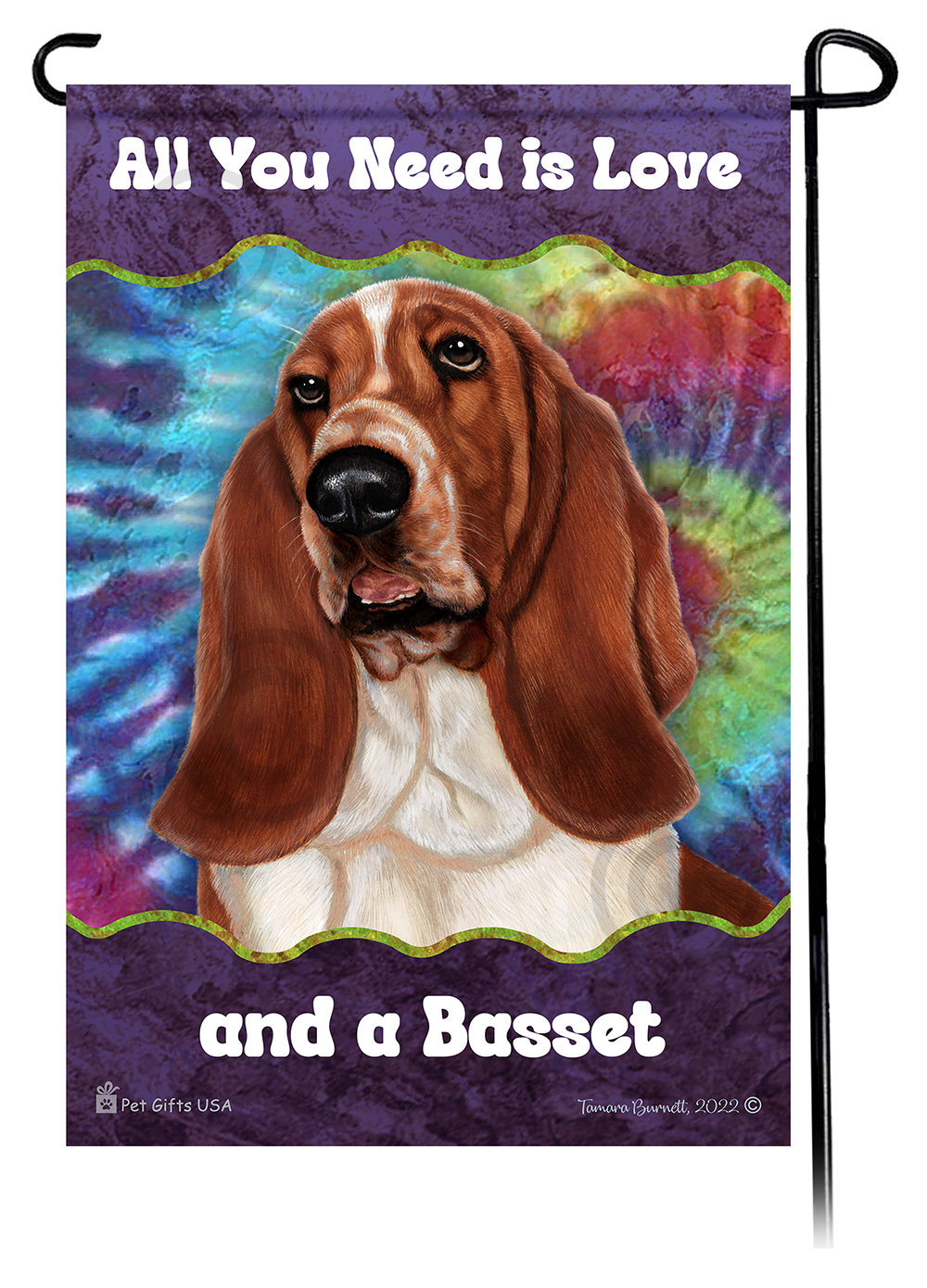 Basset Red & White Woofstock Garden Flag image