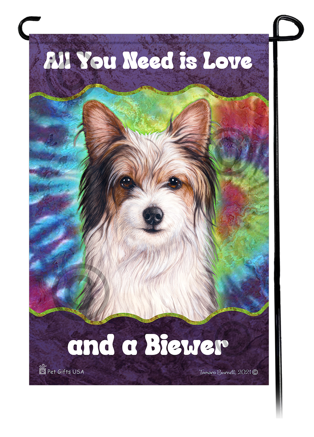 Biewer Woofstock Garden Flag image