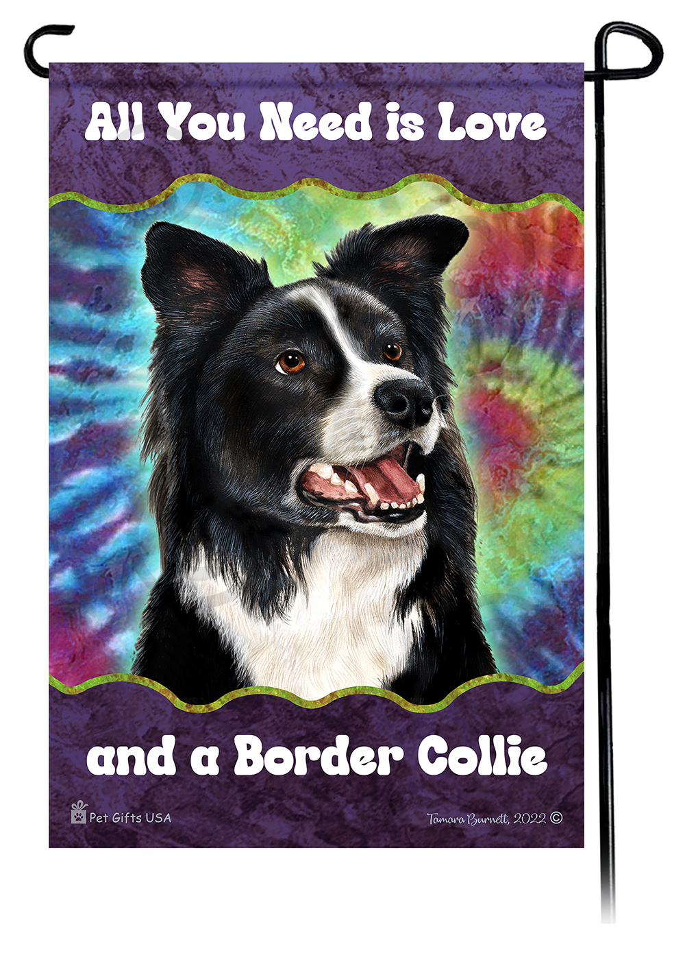 Border Collie Black & White Woofstock Garden Flag image