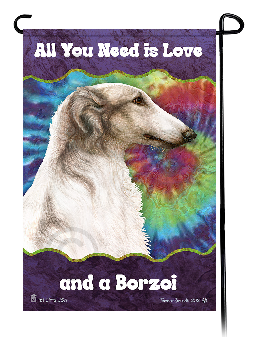 Borzoi White & Grey Woofstock Garden Flag image