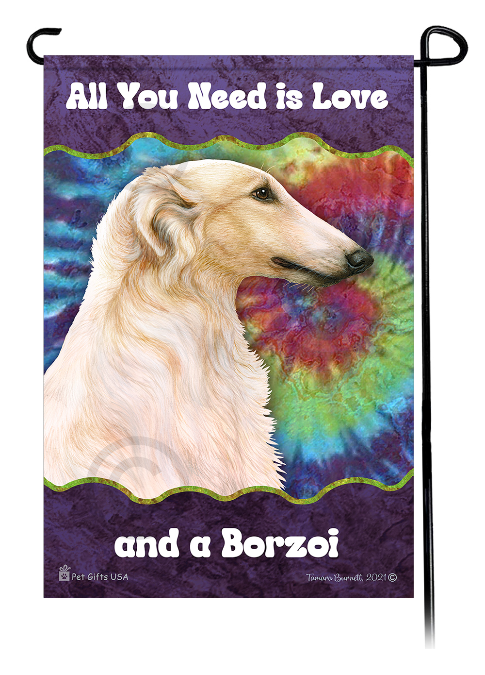 Borzoi White & Lemon Woofstock Garden Flag image