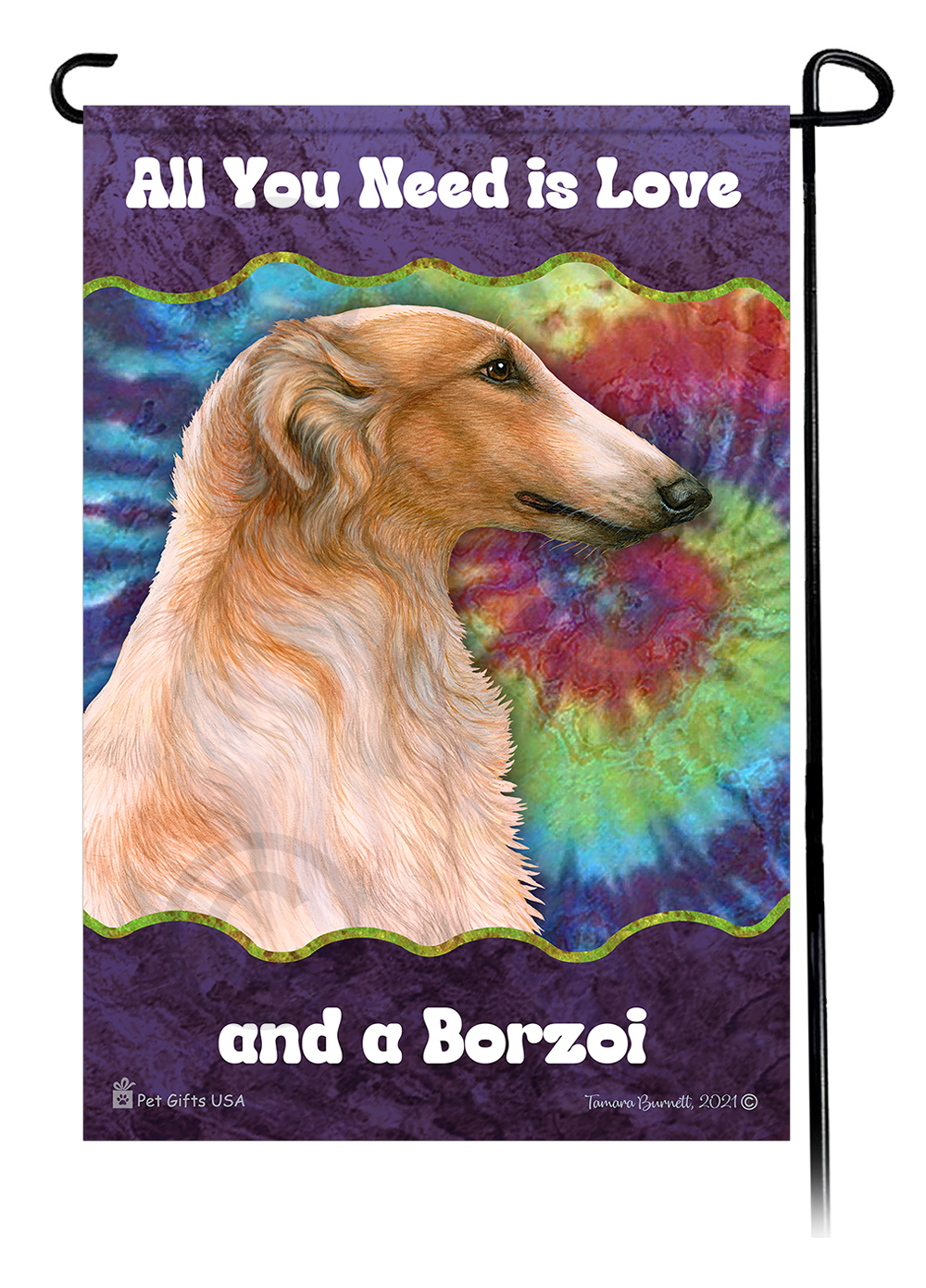Borzoi White & Orange Woofstock Garden Flag image