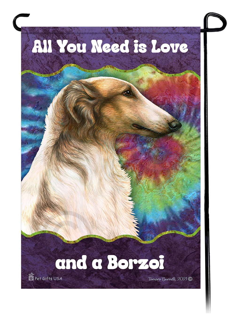 Borzoi White & Sable Woofstock Garden Flag image
