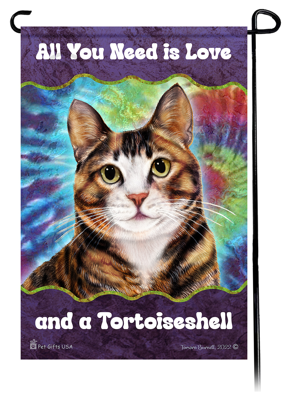 Tuxedo Tortoiseshell & White Woofstock Garden Flag image