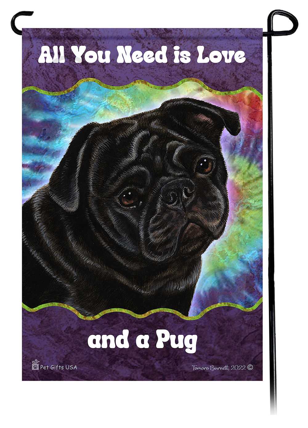Pug Black Woofstock Garden Flag Image