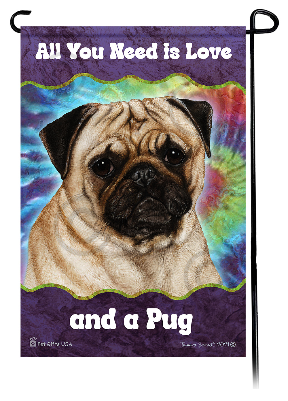 Pug Fawn Woofstock Garden Flag image