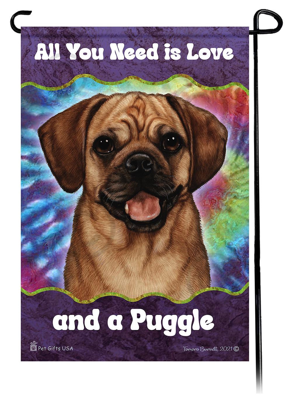 Puggle Fawn Woofstock Garden Flag image