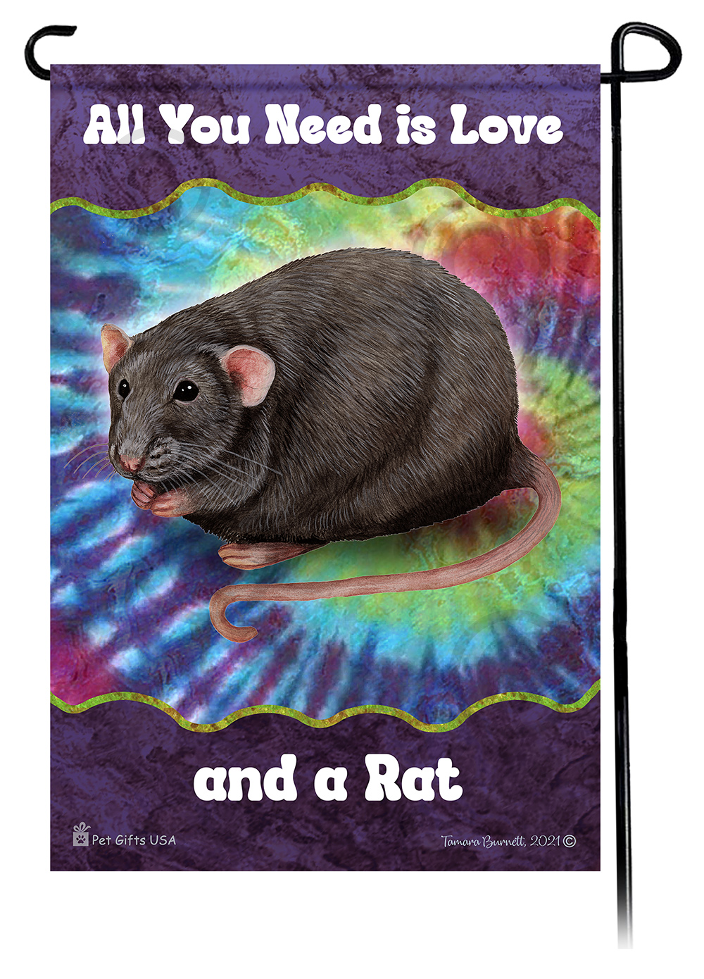 Rat Grey Solid Woofstock Garden Flag Image