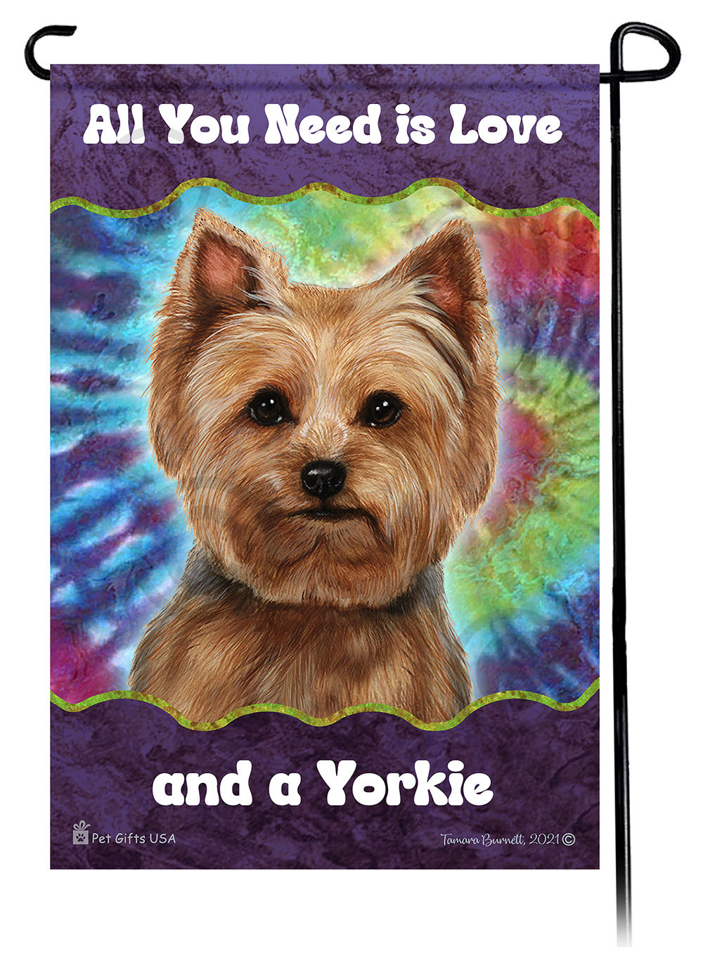 Yorkie Adult Natural Coat Woofstock Garden Flag Image