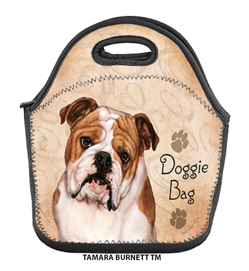 An image of product 31829 - Bulldog English Tan/White - Lunch Bag