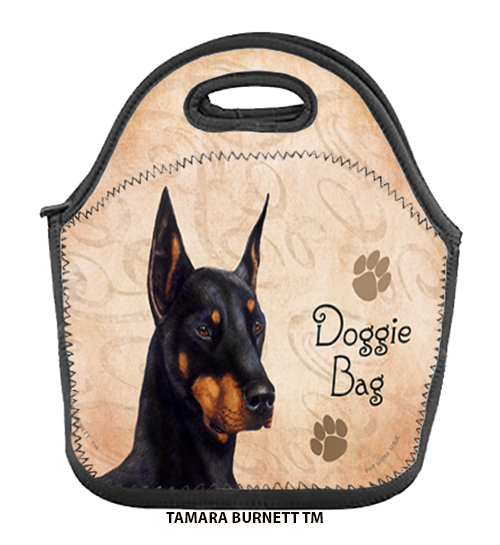 An image of product 31927 - Doberman Black Cropped - Lunch Bag