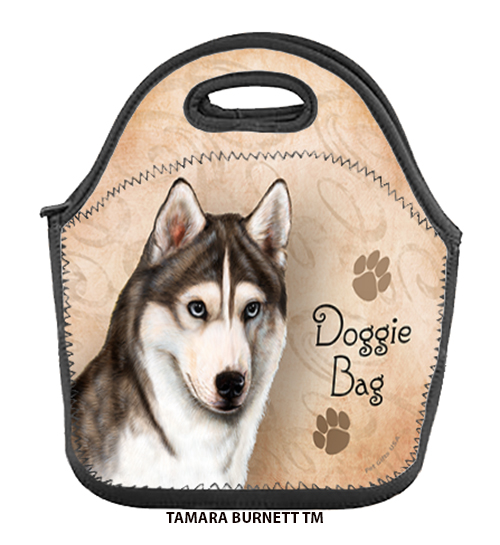 Siberian Husky Blue Eye Grey/White - Lunch Bag image