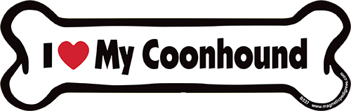 I (Heart) My Coonhound - Bone Magnet Image