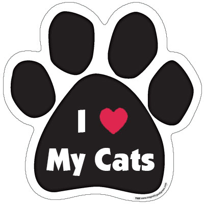 I (Heart) My Cats - Paw Magnet Image