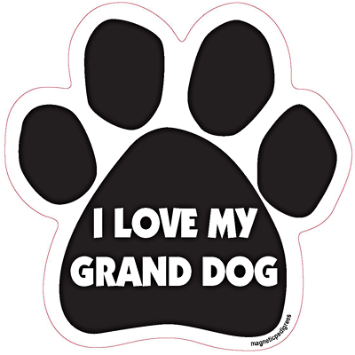 I Love My Grand Dog - Paw Magnet Image