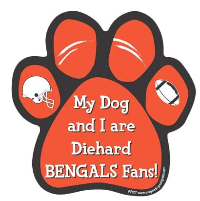 My Dog And I Are Diehard Bengals Fans - Football Paw Magnet Image