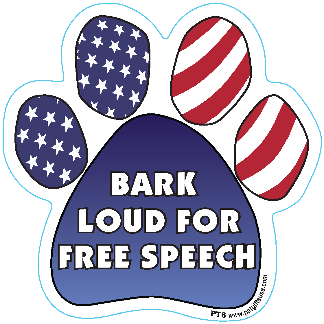 Bark Loud For Free Speech - Political Paw Magnet image