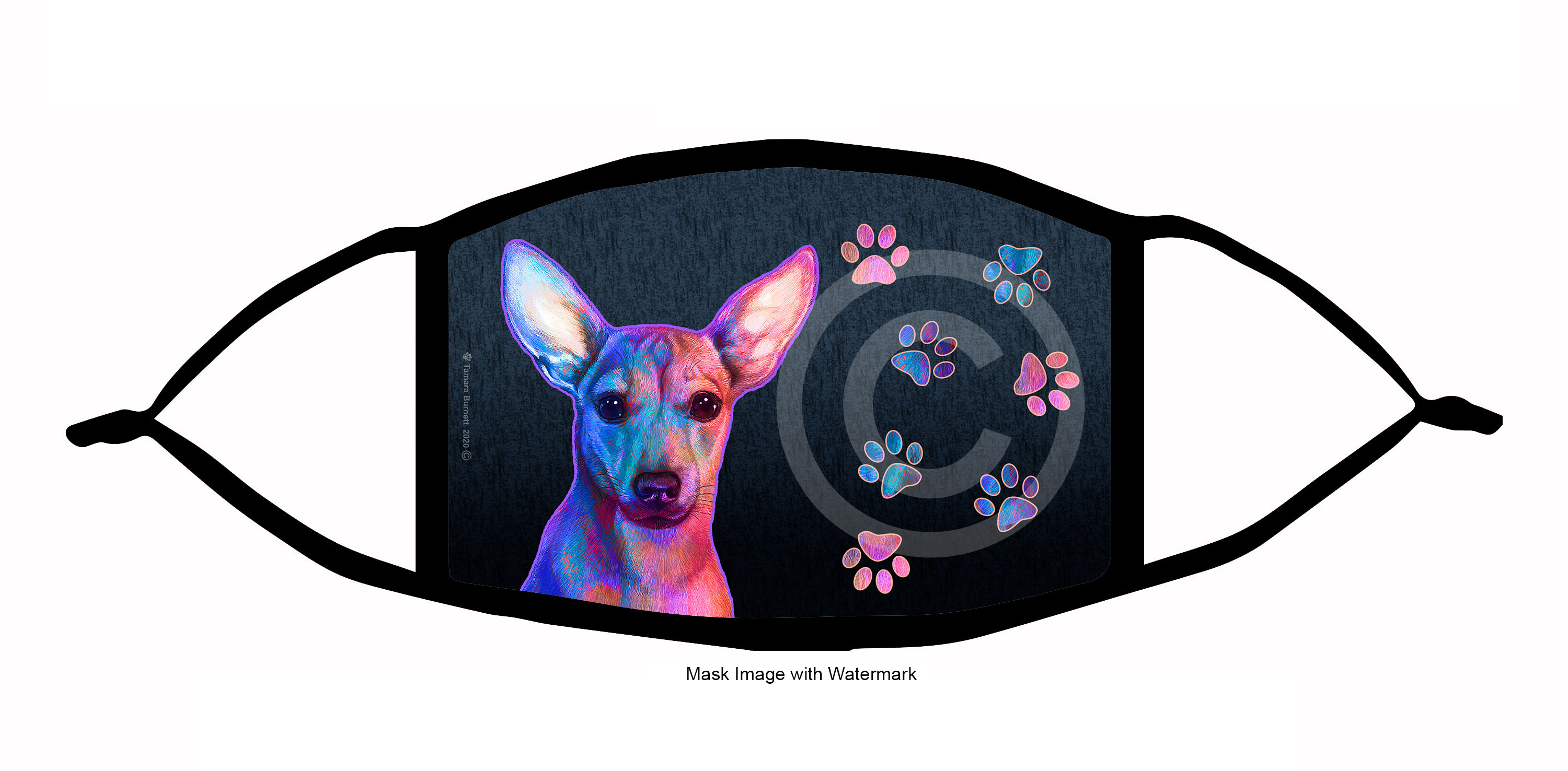 Chiweenie (Red) Funky Pups Cloth Face Mask Image Chiweenie (Red) Funky Pups Cloth Face Mask Image