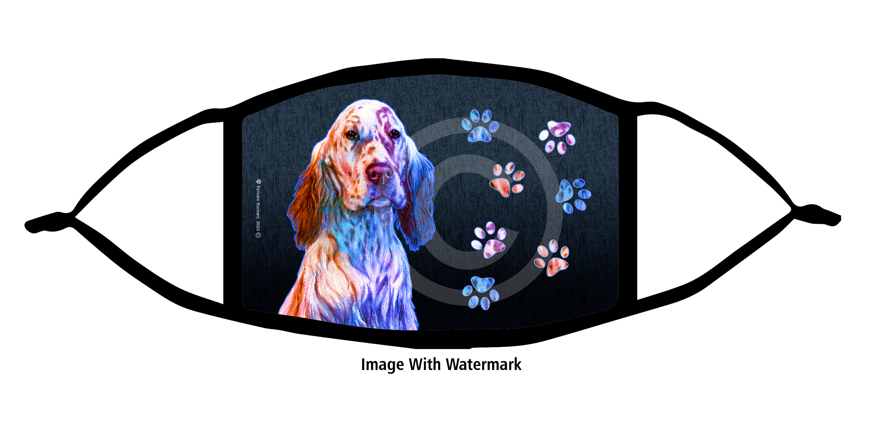 English Setter Orange Funky Pups Cloth Face Mask image