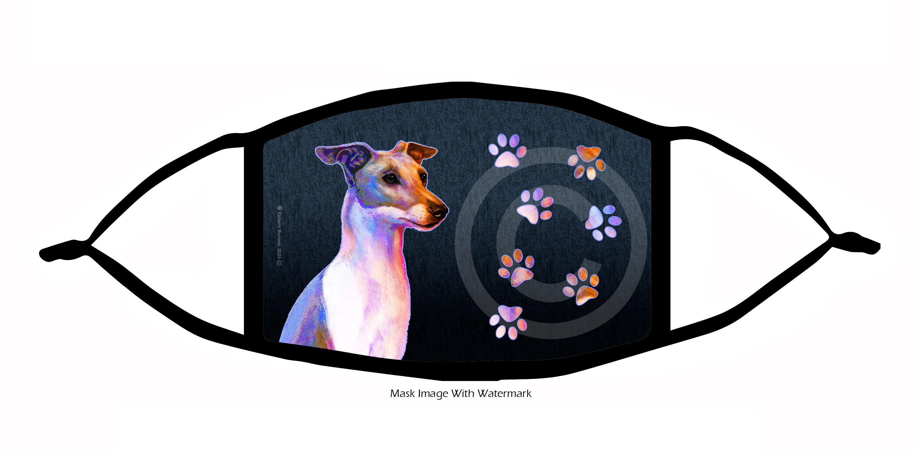 Italian Greyhound Funky Pups Cloth Face Mask Image