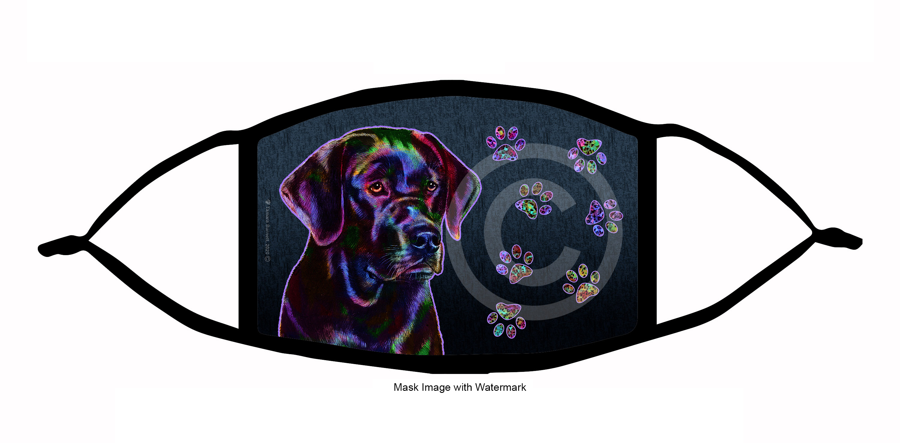 Labrador (English Black) Funky Pups Cloth Face Mask Image Labrador (English Black) Funky Pups Cloth Face Mask Image