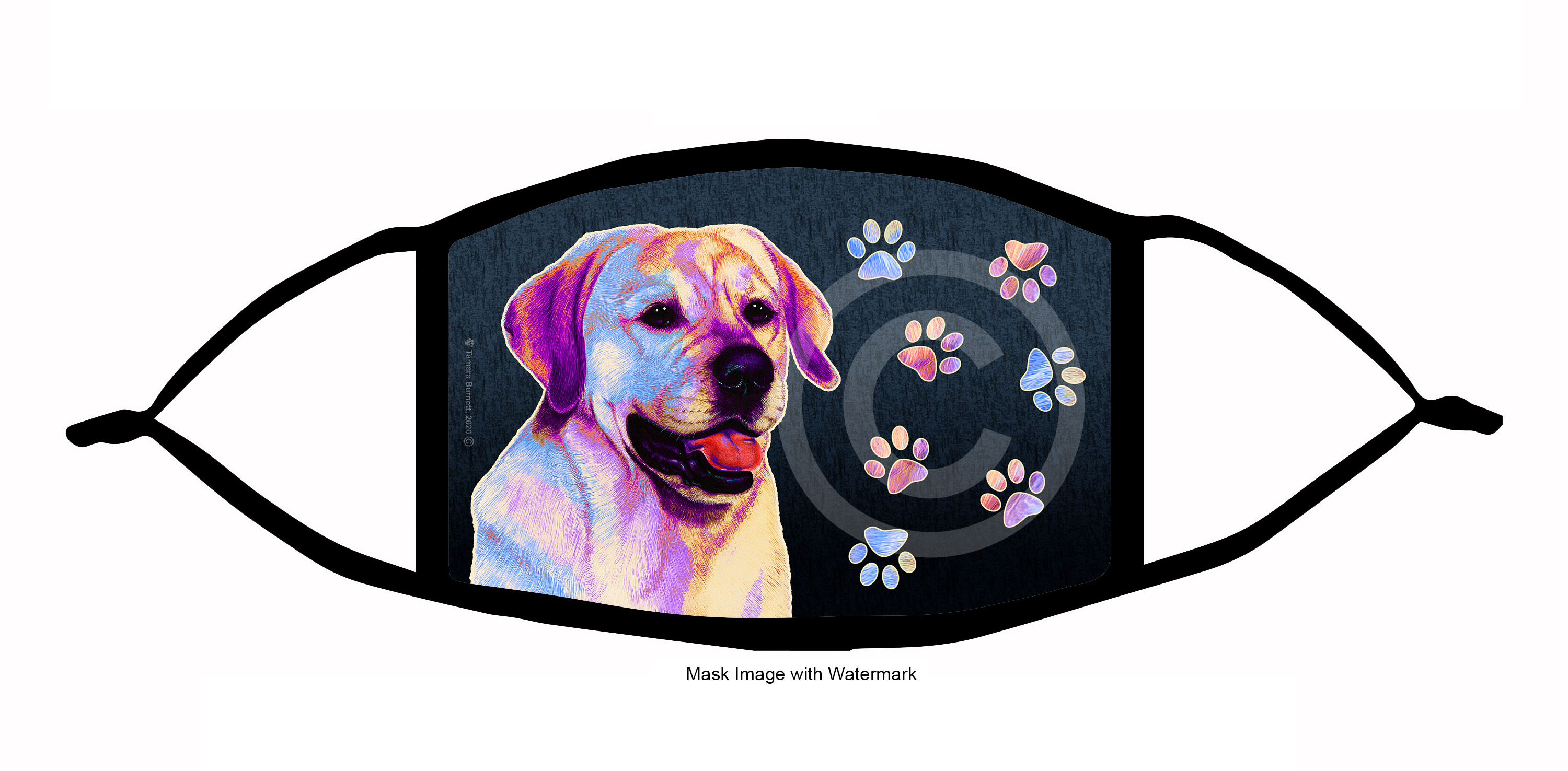 Labrador (English Yellow) Funky Pups Cloth Face Mask Image Labrador (English Yellow) Funky Pups Cloth Face Mask Image