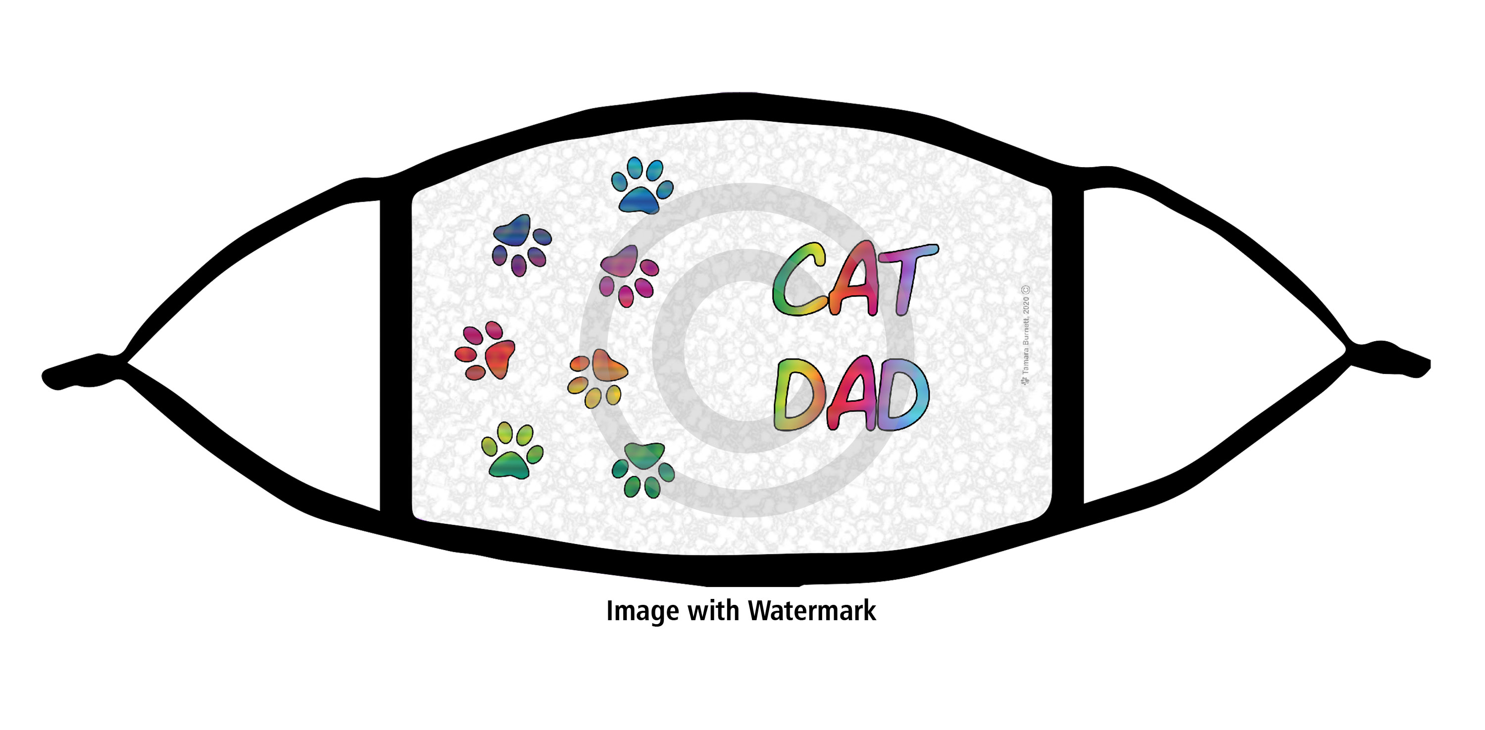 CAT DAD Groovy Paws Cloth Face Mask Image